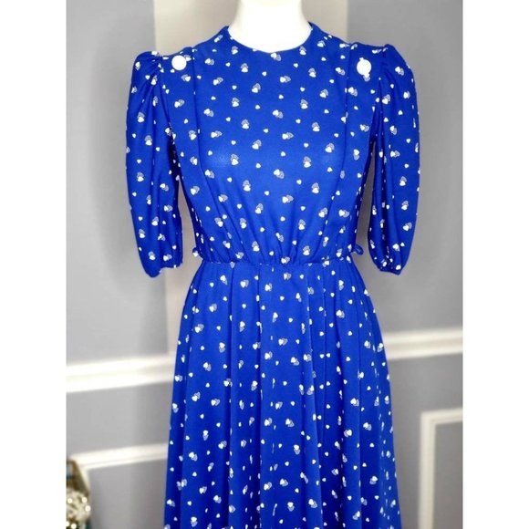 Valentines Day Hearts Dress, Chiffon Dress Vintage - Picture 8 of 8